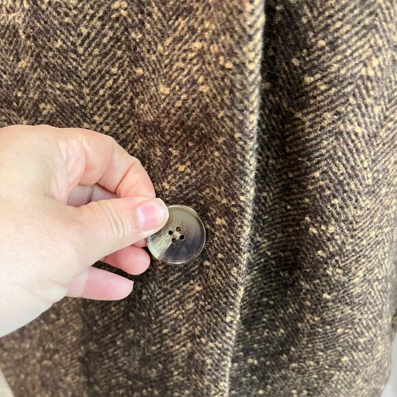 Old Navy Oversized Blazer Herringbone Wool Blend Brown Size XL - Picture 4 of 8